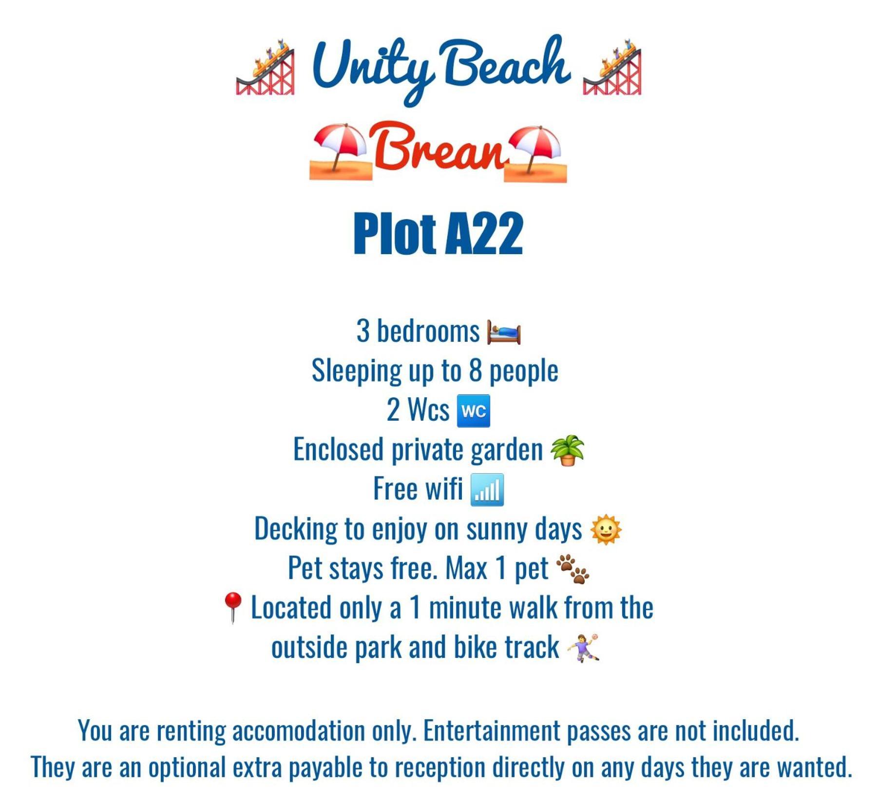 A22 Unity Beach Holiday Resort Unity Brean Sleeps 8 People 3 Bedrooms 1 Pet Stays Free Berrow Zewnętrze zdjęcie